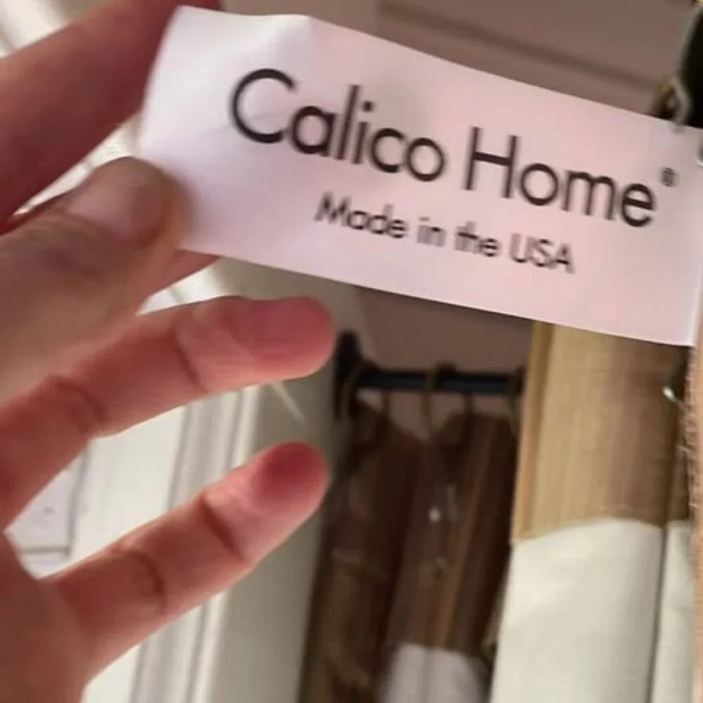 Calico Home Lined 32W x 92L Striped Pleated Silk Drapes. Set of 2